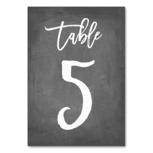 Tarjeta De Mesa Número de tabla de croquetón de tipografía de moda