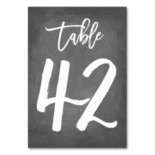 Tarjeta De Mesa Número de tabla de croquetón de tipografía de moda