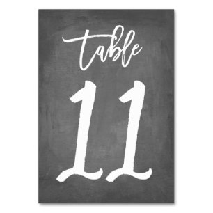 Tarjeta De Mesa Número de tabla de croquetón de tipografía de moda
