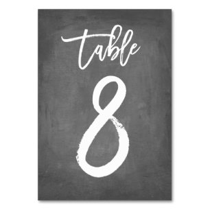 Tarjeta De Mesa Número de tabla de croquetón de tipografía de moda