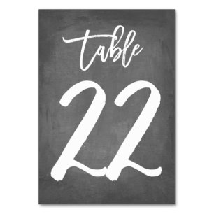 Tarjeta De Mesa Número de tabla de croquetón de tipografía de moda