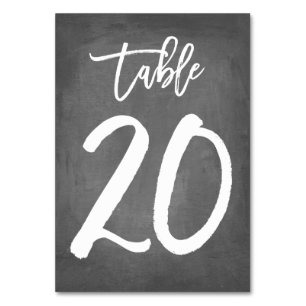 Tarjeta De Mesa Número de tabla de croquetón de tipografía de moda