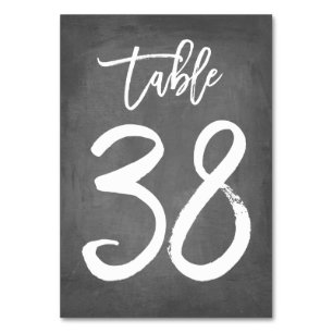Tarjeta De Mesa Número de tabla de croquetón de tipografía de moda