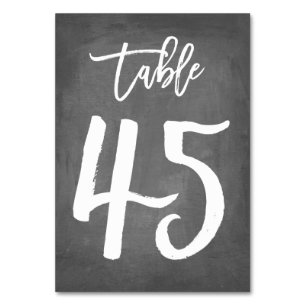 Tarjeta De Mesa Número de tabla de croquetón de tipografía de moda