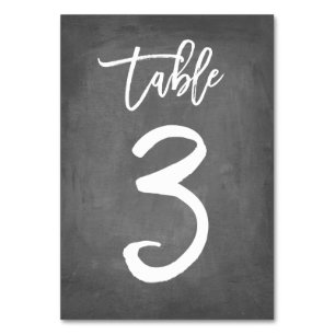 Tarjeta De Mesa Número de tabla de croquetón de tipografía de moda