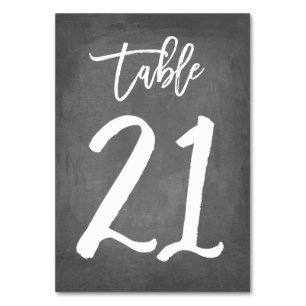 Tarjeta De Mesa Número de tabla de croquetón de tipografía de moda