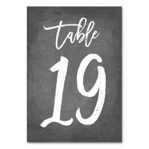 Tarjeta De Mesa Número de tabla de croquetón de tipografía de moda