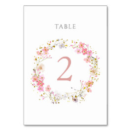 Tarjeta De Mesa número de tabla de diseño de floral de corona