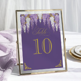 Tarjeta De Mesa Número de tabla de ducha de novia malva