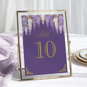 Tarjeta De Mesa Número de tabla de ducha de novia malva