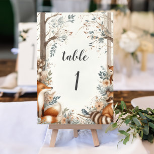Tarjeta De Mesa Número de tabla de encantamiento de Woodland