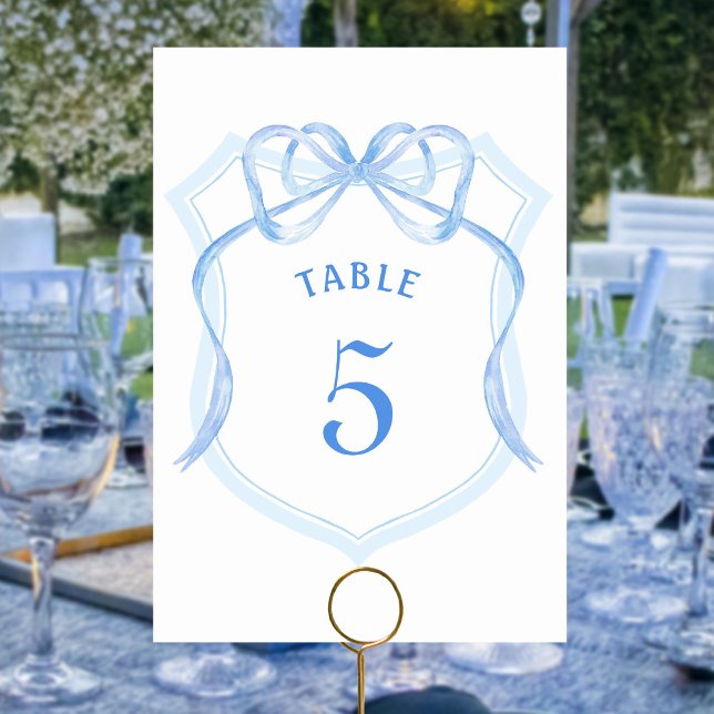Tarjeta De Mesa Número de tabla de Escudo de arco azul claro (Subido por el creador)
