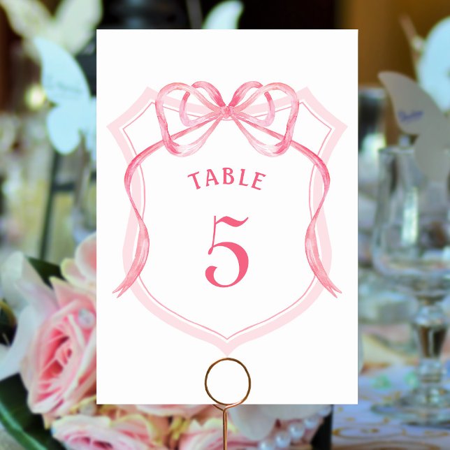 Tarjeta De Mesa Número de tabla de Escudo de plegado rosado (Subido por el creador)