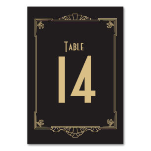 Tarjeta De Mesa Número de tabla de estilo Art Deco