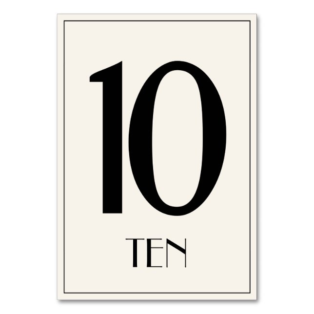 Tarjeta De Mesa Número de tabla de estilo Hollywood antiguo (Anverso)