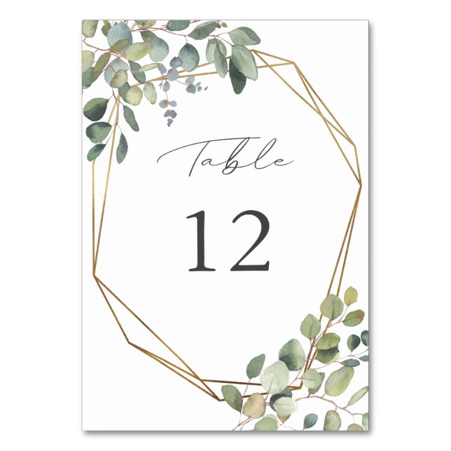 Tarjeta De Mesa Número de tabla de eucalipto ruso (Anverso)