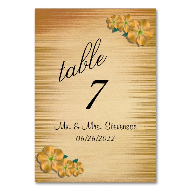 Tarjeta De Mesa Número de tabla de flores rusas (Anverso)