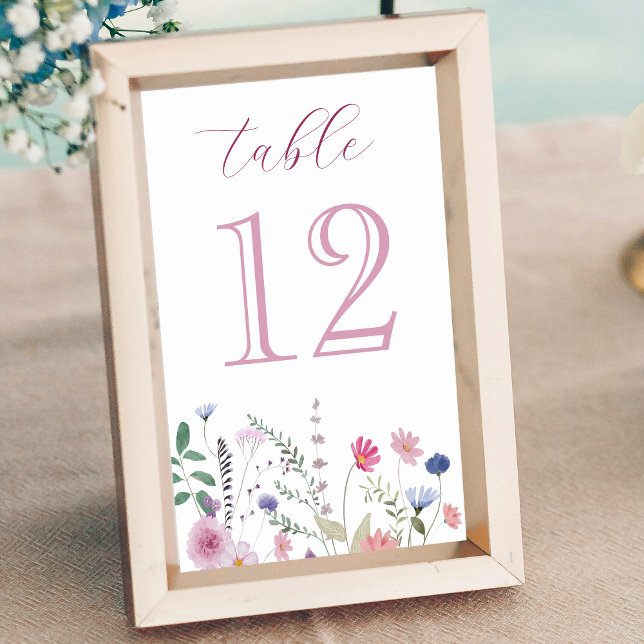 Tarjeta De Mesa Número de tabla de flores silvestres (Subido por el creador)