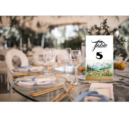 Tarjeta De Mesa número de tabla de flores silvestres de montaña