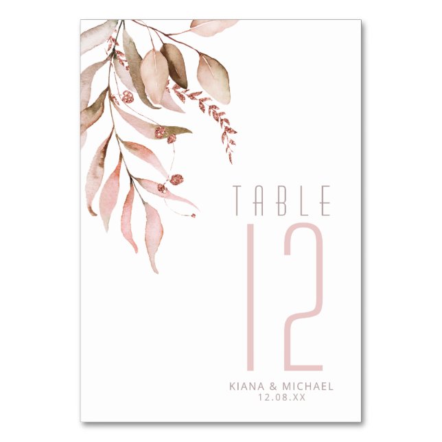 Tarjeta De Mesa Número de tabla de follaje de ensueño Rubor ID817  (Anverso)