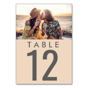 Tarjeta De Mesa Número de tabla de fotos de recepción de boda
