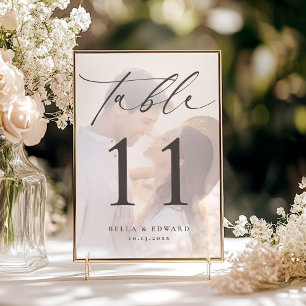 Tarjeta De Mesa Número de tabla de fotos de recepción de boda