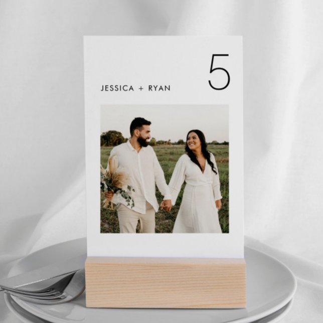 Tarjeta De Mesa Número de tabla de fotos del Boda minimalista (Subido por el creador)