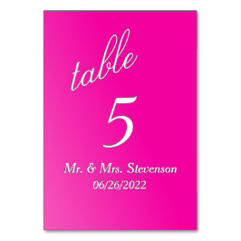 Tarjeta De Mesa Número de tabla de Fuchsia