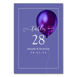 Tarjeta De Mesa Número de tabla de globo de Confetti