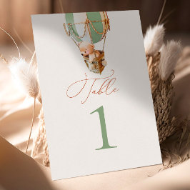 Tarjeta De Mesa Número de tabla de globos de oso