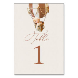 Tarjeta De Mesa Número de tabla de globos de oso