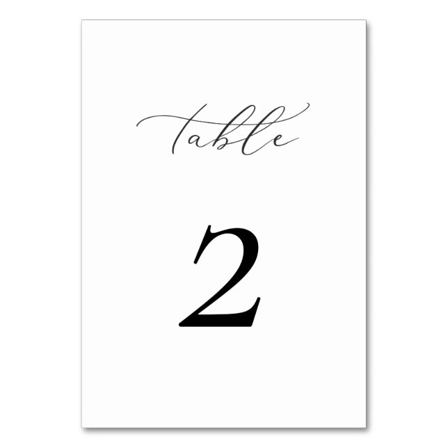 Tarjeta De Mesa Número de tabla de guión elegante (Anverso)