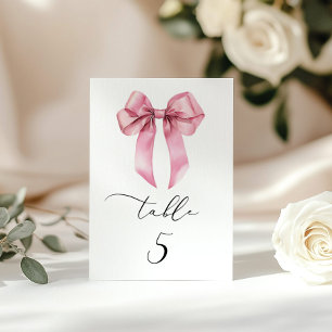 Tarjeta De Mesa número de tabla de guiones de color rosa minimalis