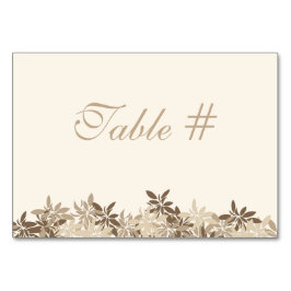 Tarjeta De Mesa Número de tabla de hojas florales estilizadas de T