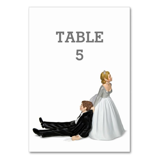 Tarjeta De Mesa Número de tabla de humor boda (Anverso)