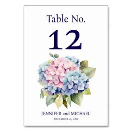Tarjeta De Mesa Número de tabla de Hydrangea Boda
