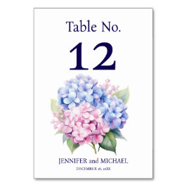 Tarjeta De Mesa Número de tabla de Hydrangea Boda