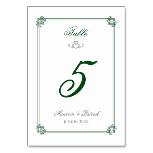 Tarjeta De Mesa Número de tabla de Irlanda de destino
