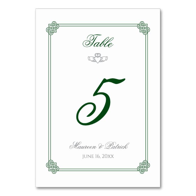 Tarjeta De Mesa Número de tabla de Irlanda de destino (Anverso)