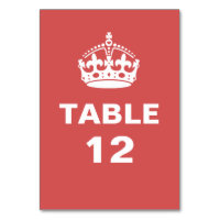 Número de tabla de la Corona Real Roja