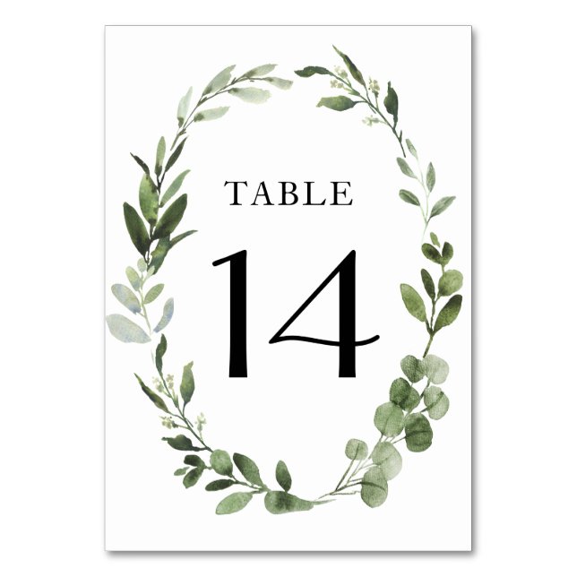 Tarjeta De Mesa Número de tabla de la herida de eucalipto (Anverso)