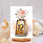 Tarjeta De Mesa Número de tabla de la linterna floral rústica Boda<br><div class="desc">Esta tarjeta número de mesa Boda cuenta con lámparas de color acuático rústico,  velas y flores rosas. Para una personalización más avanzada de este diseño,  pulse el botón "Personalizar". También están disponibles los elementos coincidentes.</div>