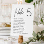 Tarjeta De Mesa Número de tabla de la tabla de la tabla de asiento<br><div class="desc">Número de tabla de la tabla de la tabla de asientos del Boda minimalista</div>