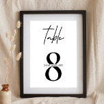 Tarjeta De Mesa Número de tabla de la tabla de la tabla de asiento<br><div class="desc">Termine la decoración de su evento privado o de negocios con este número mínimo de mesa en blanco y negro. Utilice esta tarjeta de número de mesa de la tabla de asientos moderna para su evento de gala, fiesta de negocios o recepción de bodas, este diseño minimalista será adecuado para...</div>