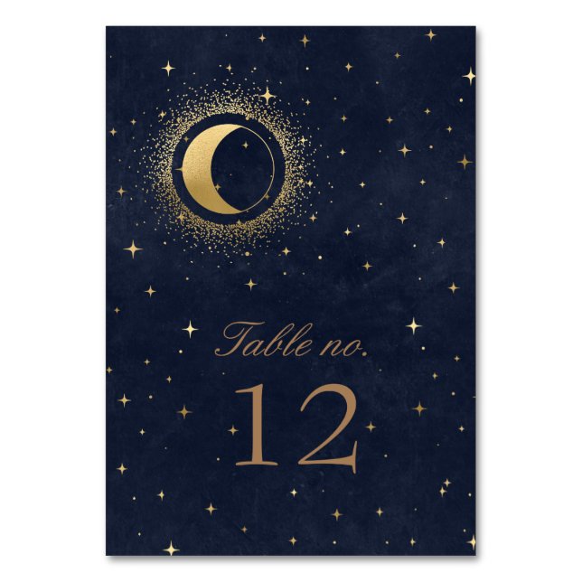 Tarjeta De Mesa Número de tabla de las estrellas de oro celestes B (Anverso)