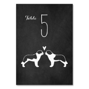 Tarjeta De Mesa Número de tabla de las siluetas de San Bernardo