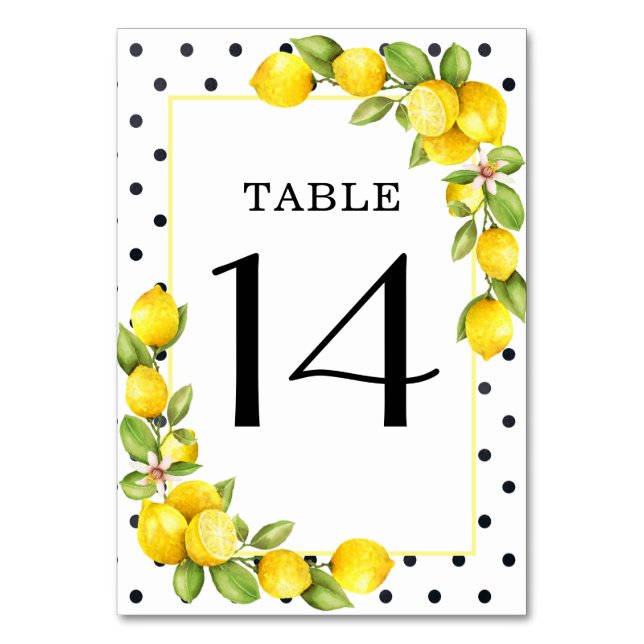 Tarjeta De Mesa Número de tabla de limón de apremio principal (Anverso)
