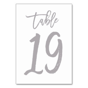 Tarjeta De Mesa Número de tabla de mano con moda plateado   Cuadro