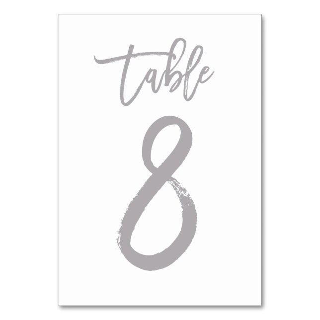 Tarjeta De Mesa Número de tabla de mano con moda plateado | Cuadro (Anverso)