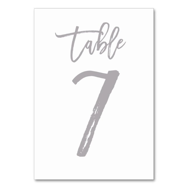 Tarjeta De Mesa Número de tabla de mano con moda plateado | Cuadro (Anverso)